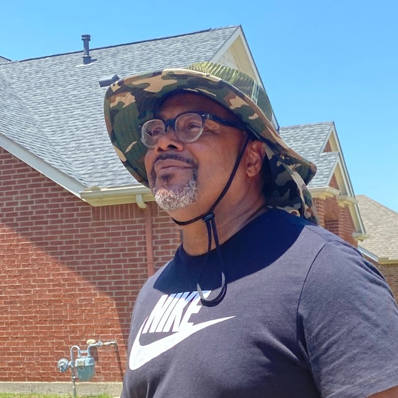 🖤Large La & Com Unisex Camo Design Adjustable Sun Hat with Neck Flap, Wide Brim - Picture 6 of 7